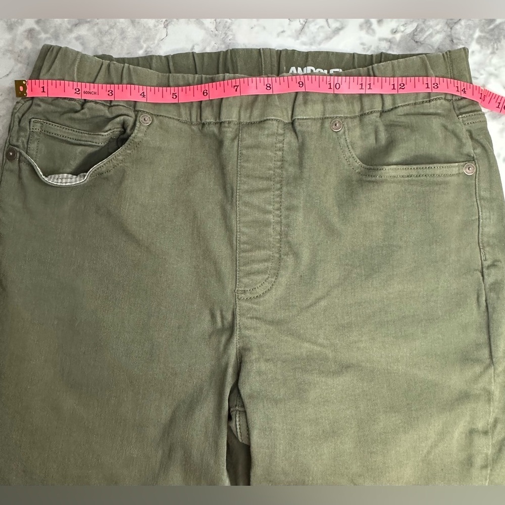 Lands' End Women's HR Pull On Skinny GD Jean Forest Moss - Picture 3 of 10